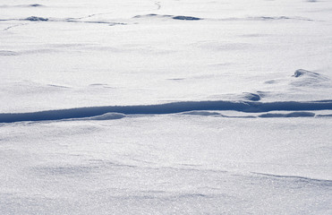 Snow background with traces.