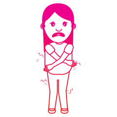 woman itch sensation for a joke
