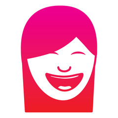 cartoon face woman happy laughing character