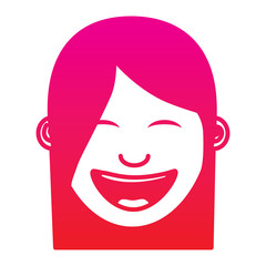 cartoon face woman happy laughing character