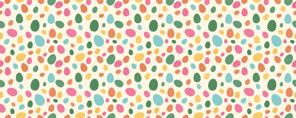Seamless pattern with colorful eggs. Vector.