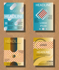 Blue annual report brochure flyer design template vector, Leaflet cover presentation abstract flat background, layout in A4 size