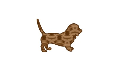 Dog logo and icon design vector. Seamless wooden pattern. Wood grain texture. For Logo. Abstract background. Vector illustration