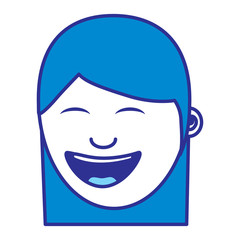 Obraz na płótnie Canvas cartoon face woman happy laughing character