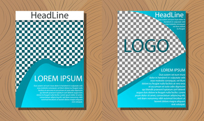 Blue annual report brochure flyer design template vector, Leaflet cover presentation abstract flat background, layout in A4 size