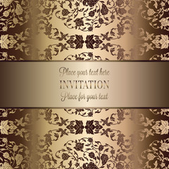 Intricate baroque luxury wedding invitation card