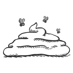 Vector Single Sketch Doodle Poop.