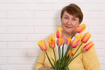 woman with a tulips