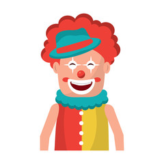 portrait happy clown with makeup and hat
