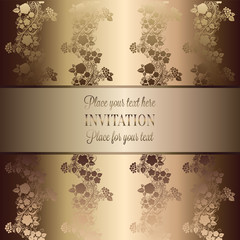 Intricate baroque luxury wedding invitation card