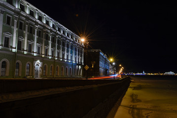 Night view of  Saint-Petersburg, Russia at winter