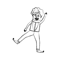 friendly funny clown performer character
