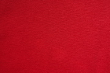 Simple scarlet red jersey fabric from above