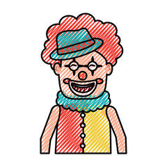 portrait happy clown with makeup and hat