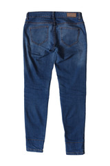 Blue jeans isolated on the white background