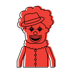 portrait happy clown with makeup and hat
