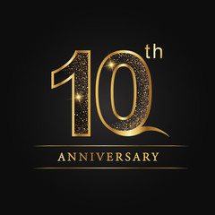 anniversary, aniversary, ten years anniversary celebration logotype. 10th anniversary logo.