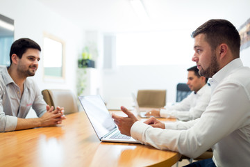 Fototapeta premium Picture of businesspeople working in modern office