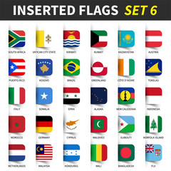 All flags of the world set 6 . Inserted and floating sticky note design . ( 6/8 )