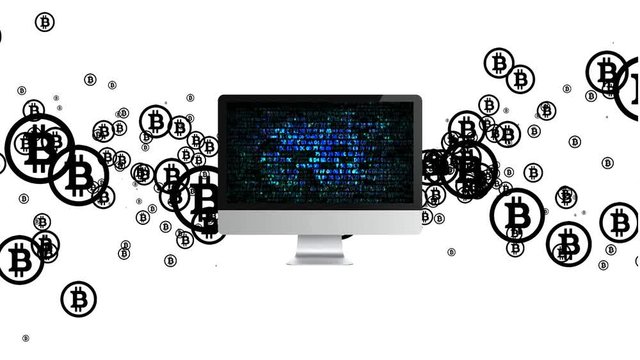 Extraction of cryptocurrency. Mining bitcoin.
