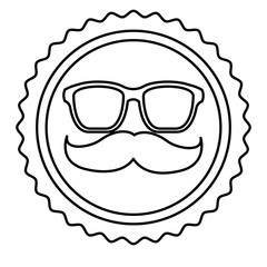 vintage label mustache glasses hipster