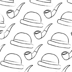 classic hat and tobacco pipe hipster style wallpaper