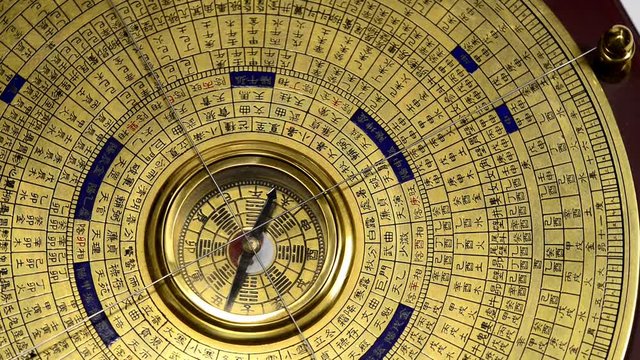 feng shui compass on a turn table
