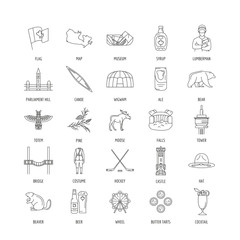 Canada icons set. Outline illustration of 25 Canada vector icons for web and advertising