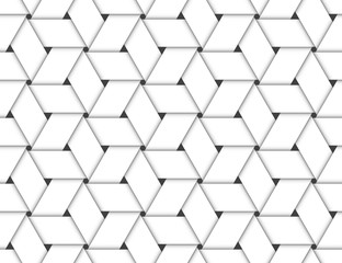 Plaited Paper Stripes Stars Cubes Pattern White