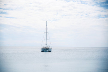 Obraz premium Motor Boat in Calm Sea