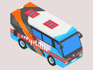 Isometric small sports bus