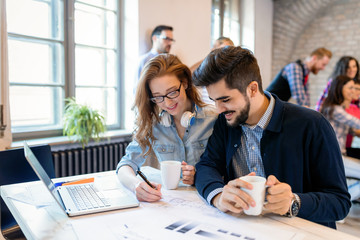 Business people having fun in office
