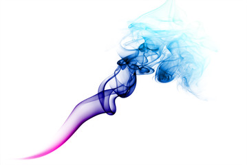 Blue and purple smoke