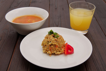 Vegetable risotto on a table