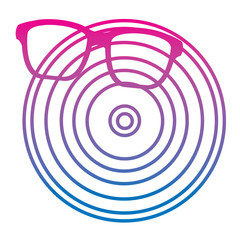 retro glasses and vinyl disc vintage style