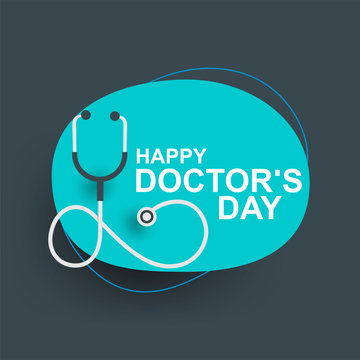 Happy doctors day greeting card with color icon element. honoring medical  staff contributions. postcard vector design. | CanStock