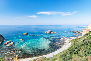 Fototapeta premium 夏の神威岬 シャコタンブルー / 北海道 積丹町