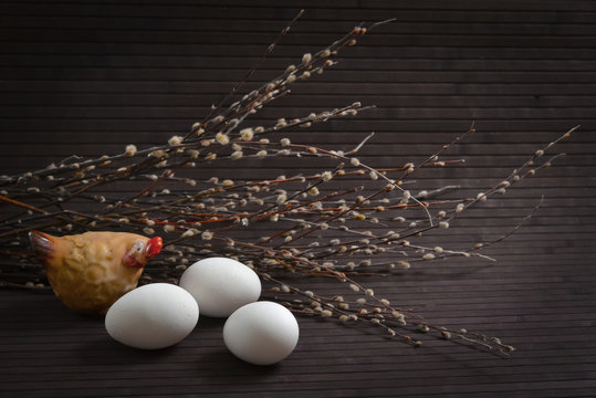 branches with eggs and chicken
