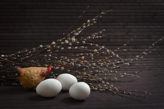 branches with eggs and chicken