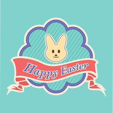 Happy Easter With Yellow Peeps Banner And Ornate Frame In Vector Format