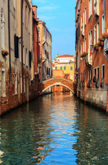 Fototapeta na wymiar Water canal in Venice, Italy