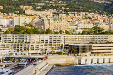 Monte Carlo. The view of the country's first casino and the most populous Quartier, Monte Carlo,...
