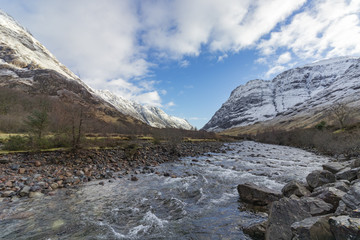 Scottish river and mountains 