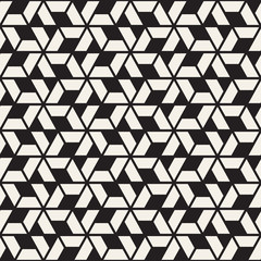 Vector seamless stripes pattern. Modern stylish texture with monochrome trellis. Repeating geometric hexagonal grid. Simple lattice design.