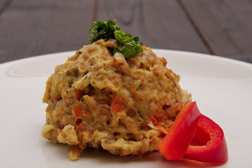 Vegetable risotto on a table