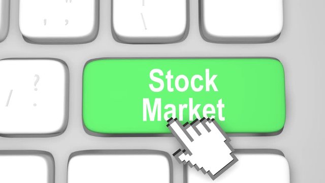 stock market keyboard key animation