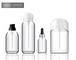 Glass Bottles Spray Set Background Illustration