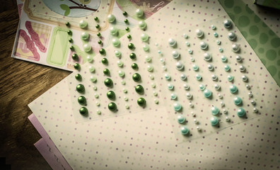set of shiny beads on a creative background