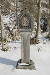 Bildstock mit dem hl. Christophorus, an der Strasse nach Engelberg, Obwalden, Schweiz