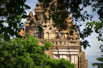 Fototapeta na wymiar Po Nagar Cham tower temple complex in city Nha Trang, Vietnam